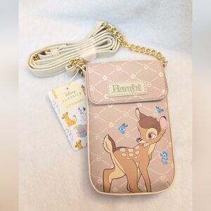 Disney Primark Bambi little Crossbody phone holder bag 7" x 4.5" NWT